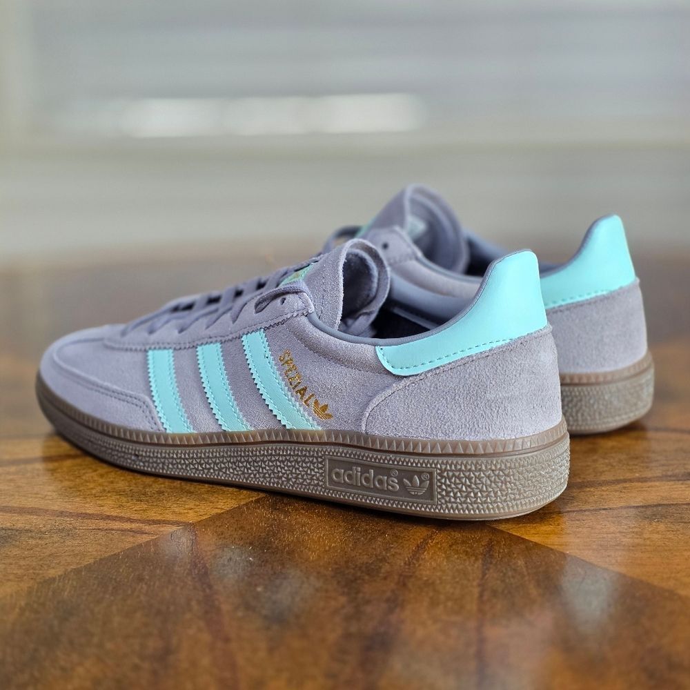 Adidas Handball Spezial Suede Women's Shoes Grey White Gum Size 7.5 Brand New LE - Picture 6 of 11